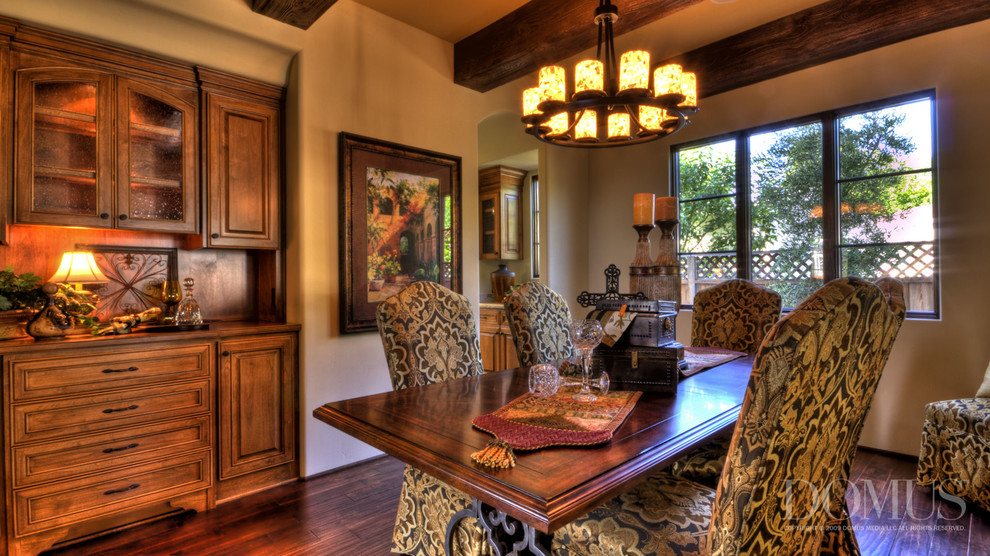 Rustic Round Dining Table Dining Room Mediterranean with None 
