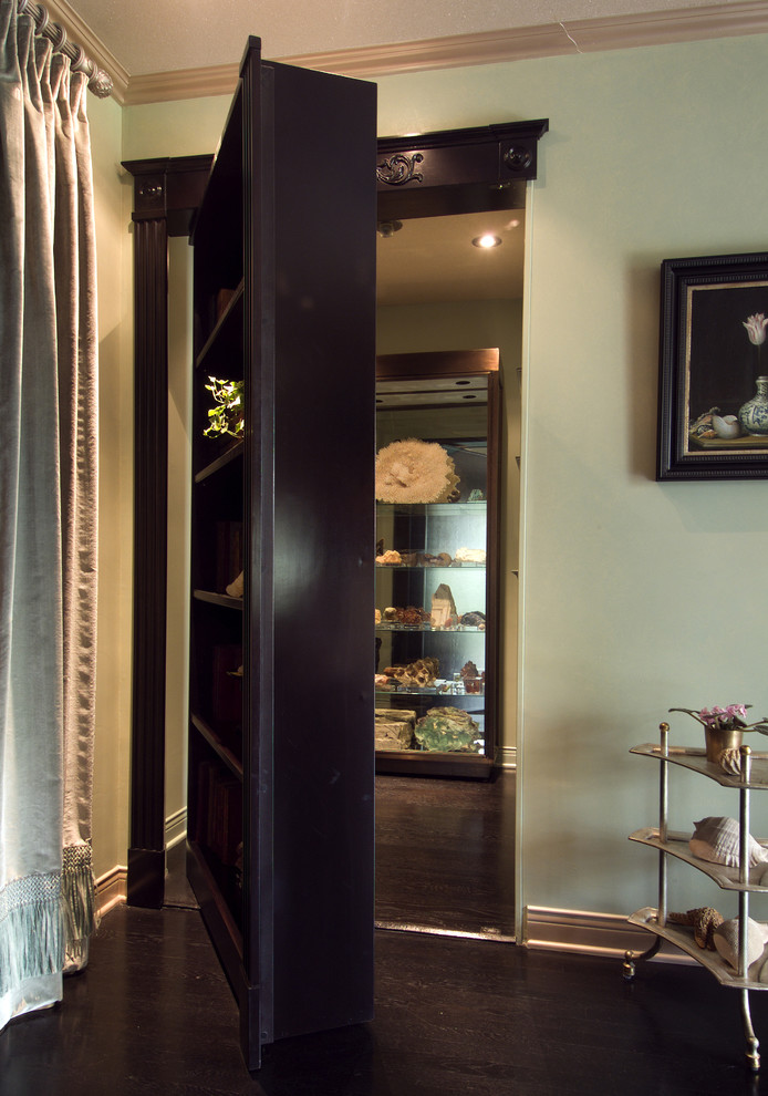 Safe Room Doors Home Office Eclectic with Corner Blocks Dark Stained