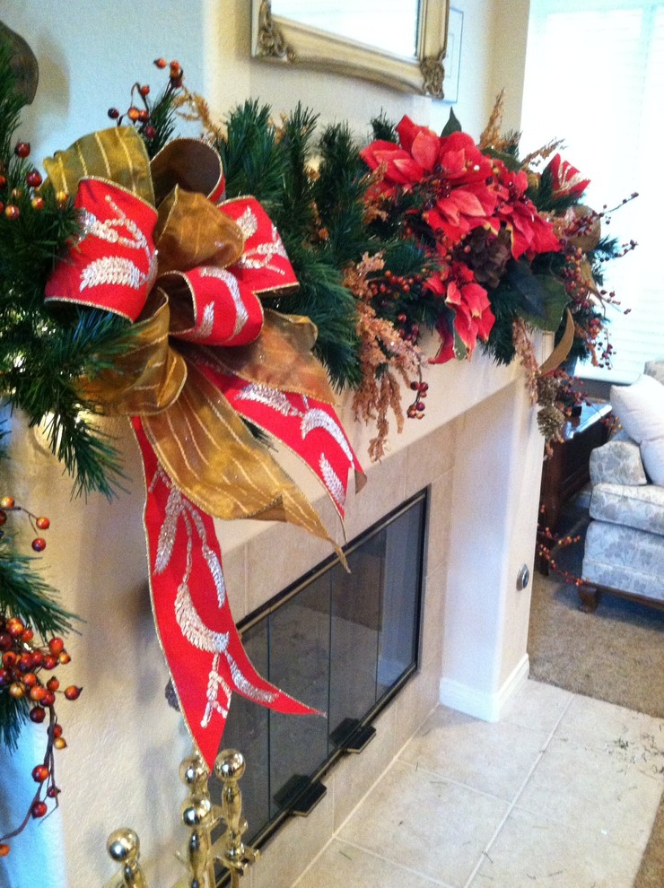 Santa Fe Decor Spaces Traditional with Christmas Christmas Decor Christmas