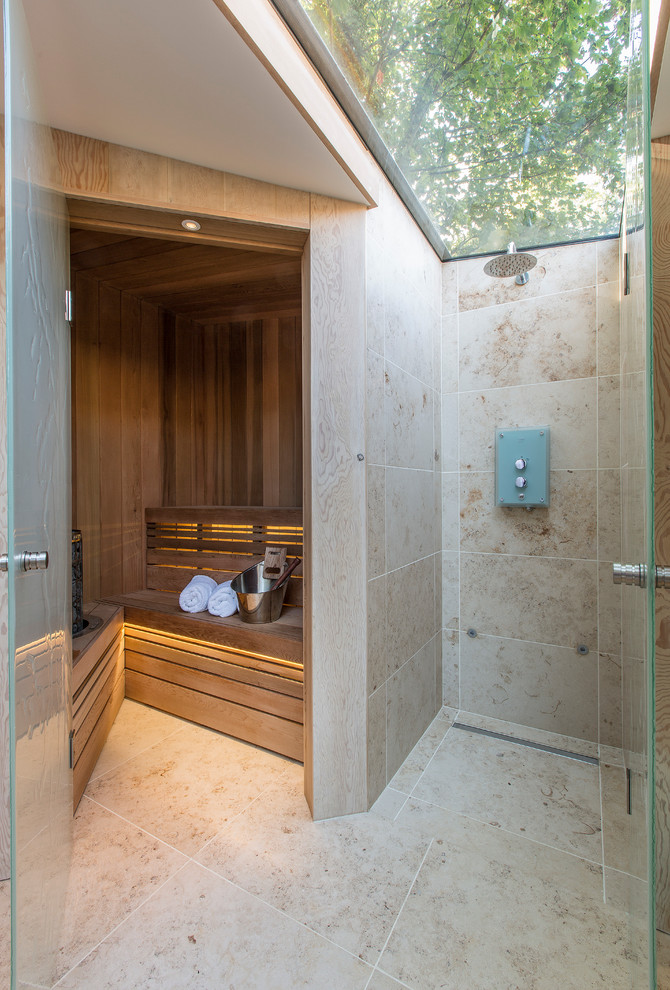 Sauna Shower Combo Bathroom Contemporary with Bathroom Doors Bathroom Sauna