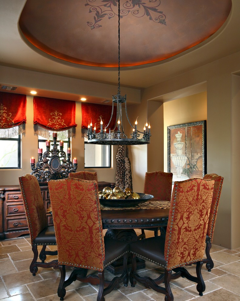 Scottsdale Interior Designers Dining Room Mediterranean with Amy Gutierrez Artwork Beige