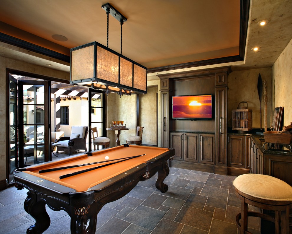 Scottsdale Interior Designers Family Room Mediterranean with Amy Gutierrez Built in Cabinets