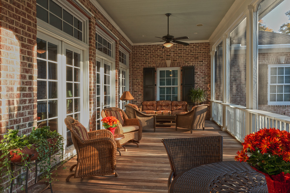 Screen Porch Flooring Porch Traditional with Brick and Stucco Traditional