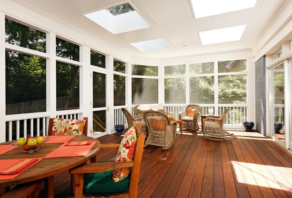 Screen Porch Flooring Porch Traditional with Deck Decorative Pillows Enclosed