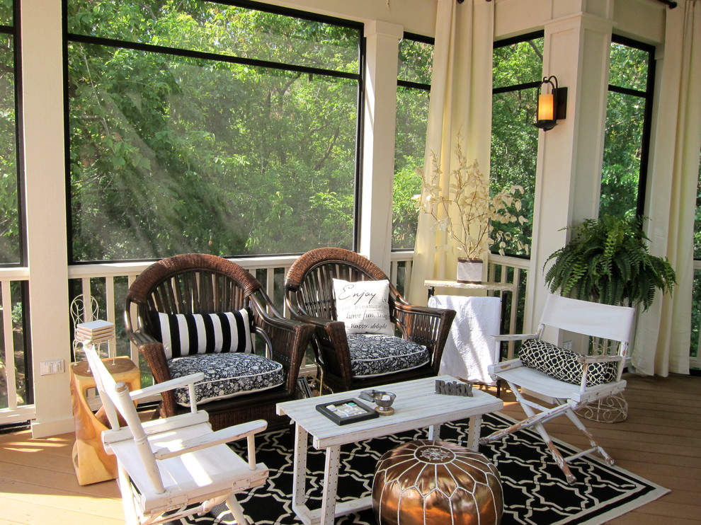 Screen Porch Ideas Porch Traditional with Area Rug Black Black