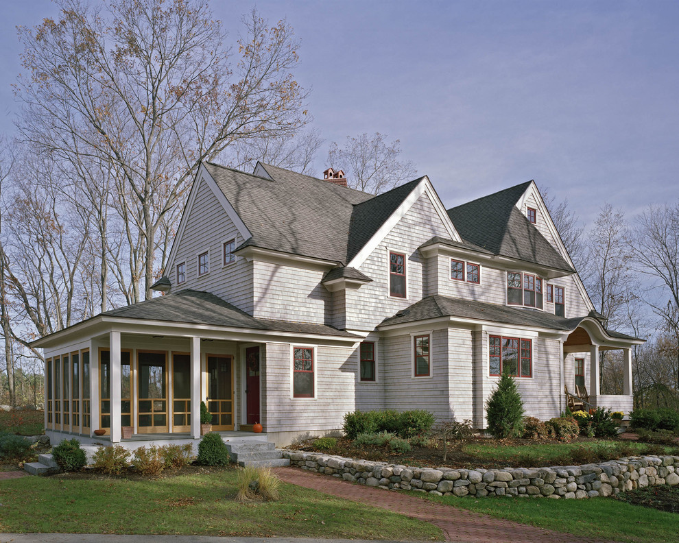 Screen Porch Panels Exterior Traditional with Brick Paving Columns Entrance