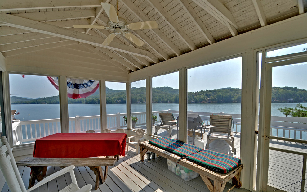 Screened in Deck Ideas Deck Traditional with Beam Bench Ceiling Fan