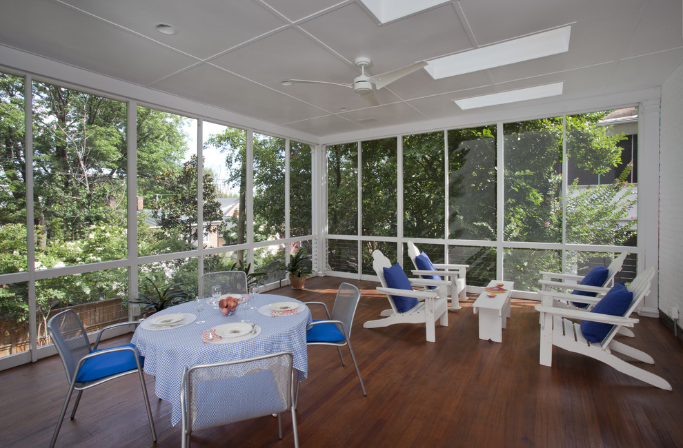 Screened in Deck Ideas Porch Contemporary with Adirondack Chairs Ceiling Fan