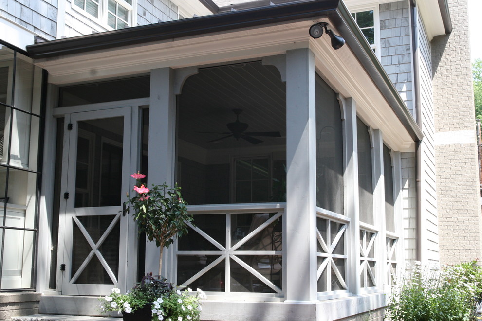 Screened in Front Porch Kitchen Mediterranean with Screen 