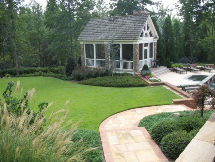 Screened in Gazebo Landscape Traditional with None 