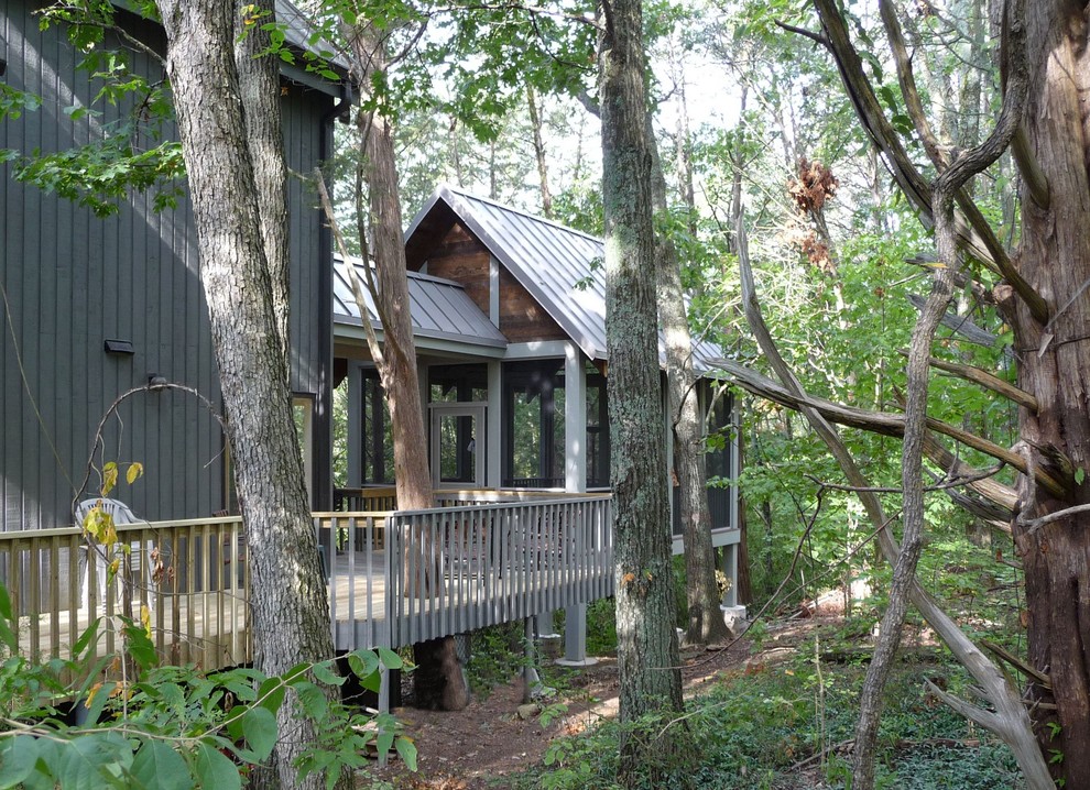 Screened in Gazebo Porch Traditional with Exterior Forest Light Trim