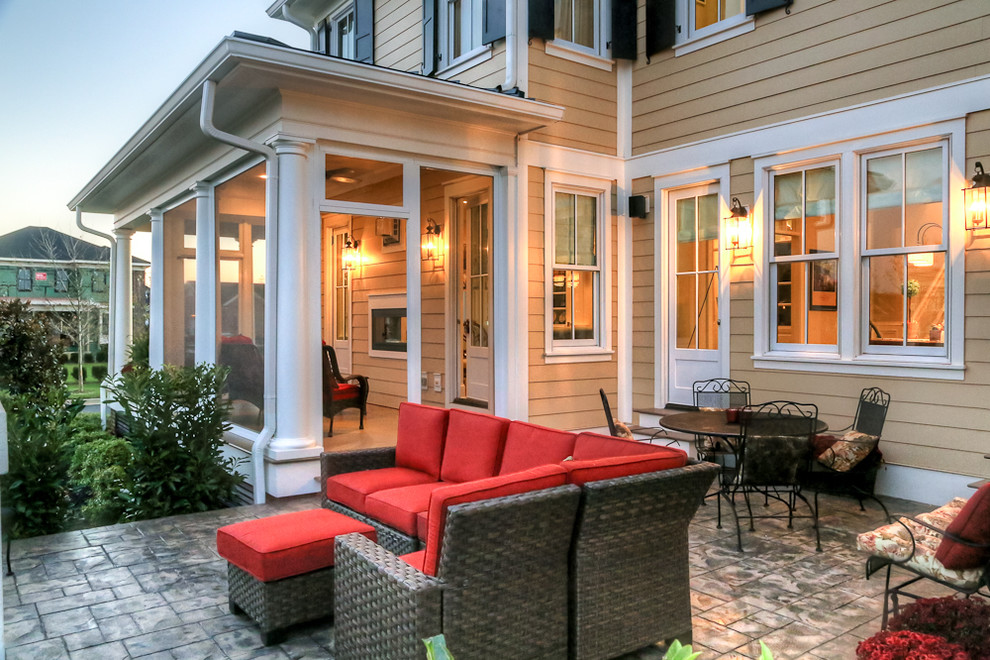 Screened in Porches Patio Craftsman with Black Shutters Column Craftsman