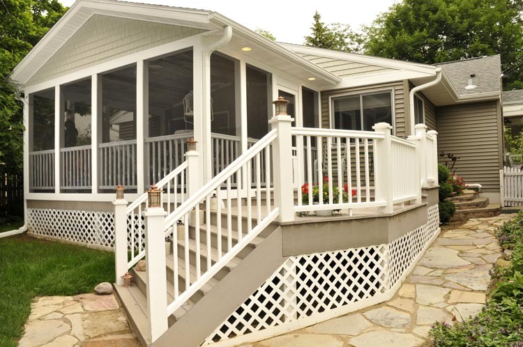 Screened Patio Ideas Porch with Composite Decking Deck Addition