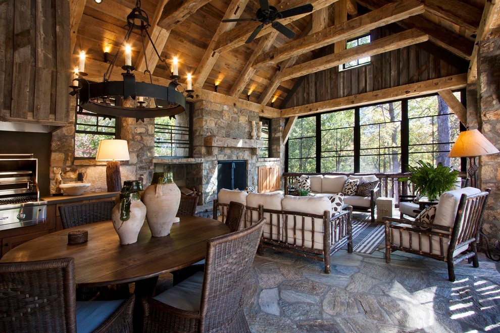 Screened Porch Design Porch Rustic with Big Timberworks Insect Screen