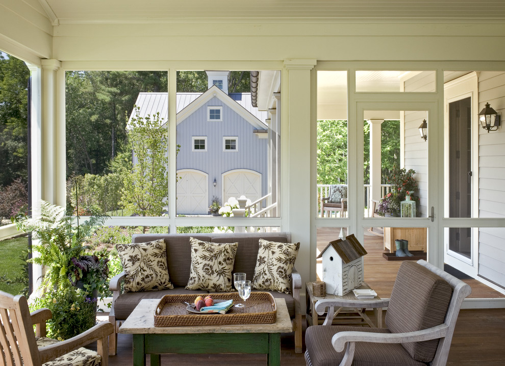 Screened Porch Furniture Porch Farmhouse with Acessory Building Barn Bay