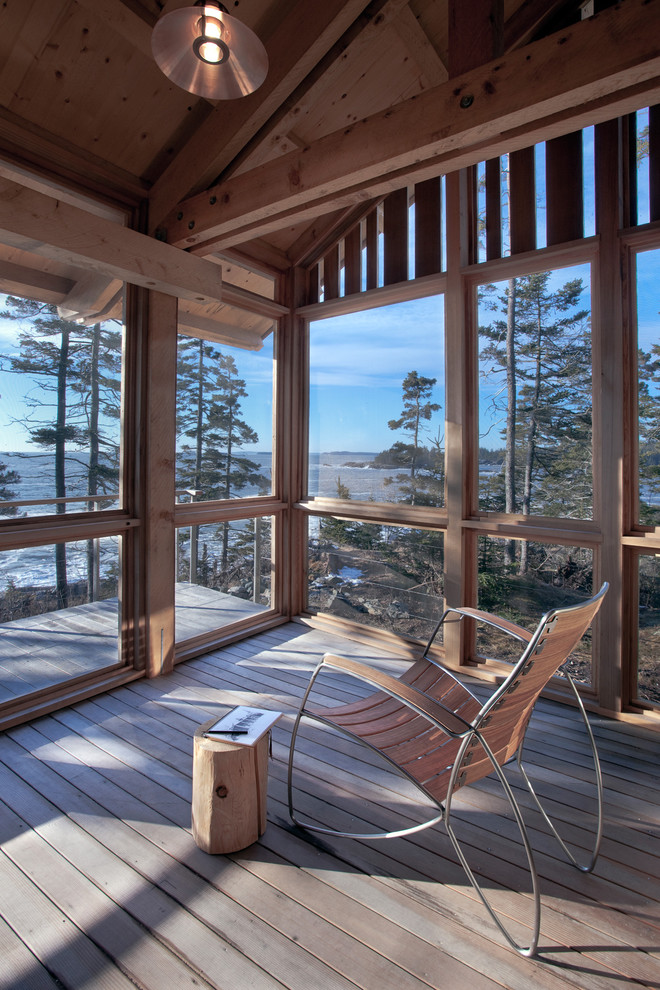 Screened Porch Furniture Porch Rustic with Deck Exposed Beams Patio