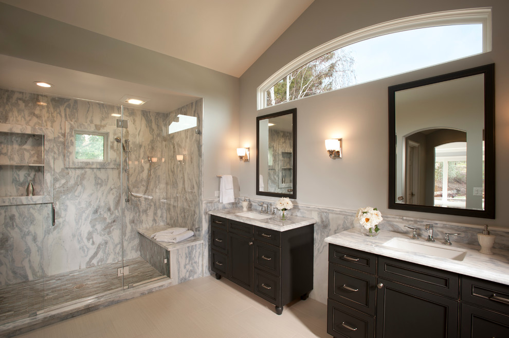 Sea Glass Tiles Bathroom Traditional with None 