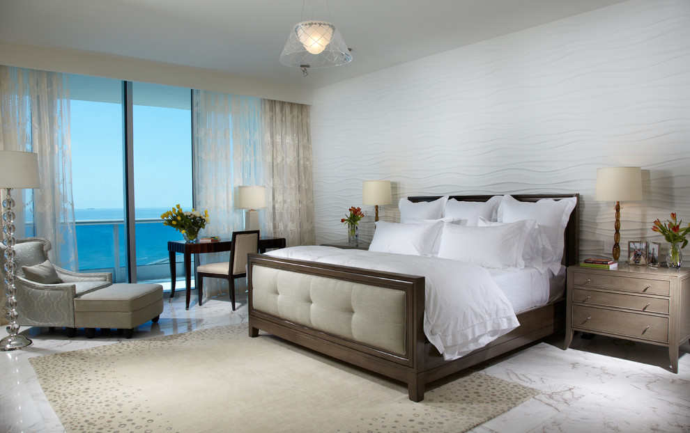 Seattle Architecture Firms Bedroom Contemporary with Accent Wall Area Rug