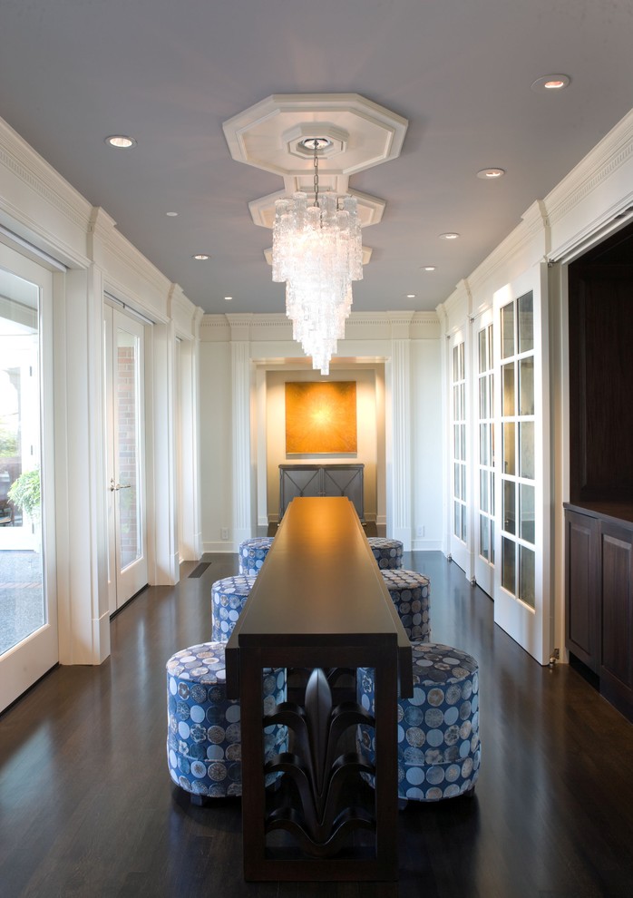 Seattle Interior Design Firms Hall Contemporary with Artwork Built in Cabinets