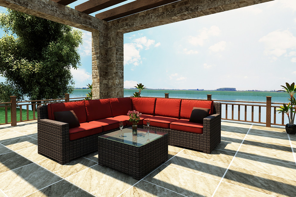 Sectional Patio Furniture Patio Contemporary with 6 Piece Capistrano Sectional