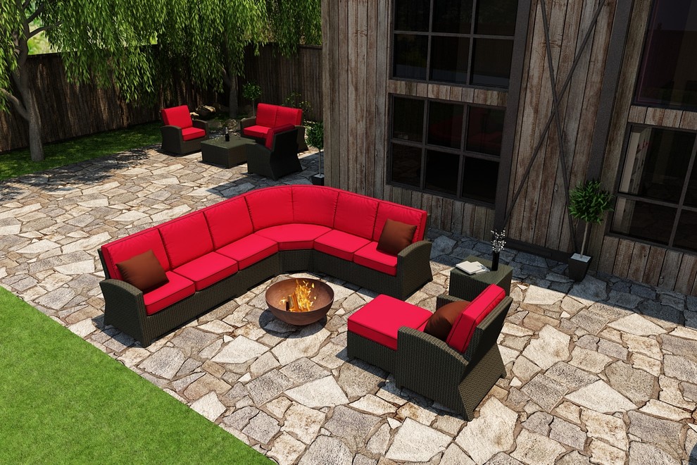 Sectional Patio Furniture Patio Contemporary with 7 Piece Barbados Sectional