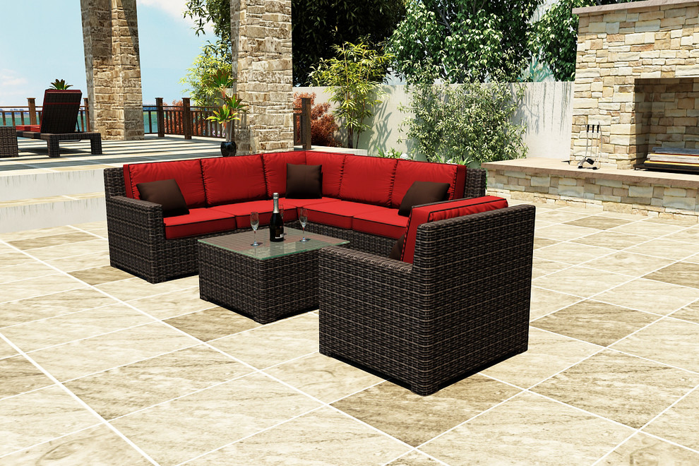 Sectional Patio Furniture Patio Contemporary with 7 Piece Capistrano Sectional
