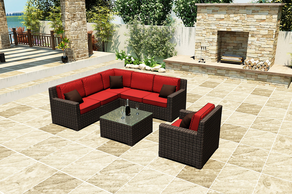 Sectional Patio Furniture Patio Contemporary with 7 Piece Capistrano Sectional1