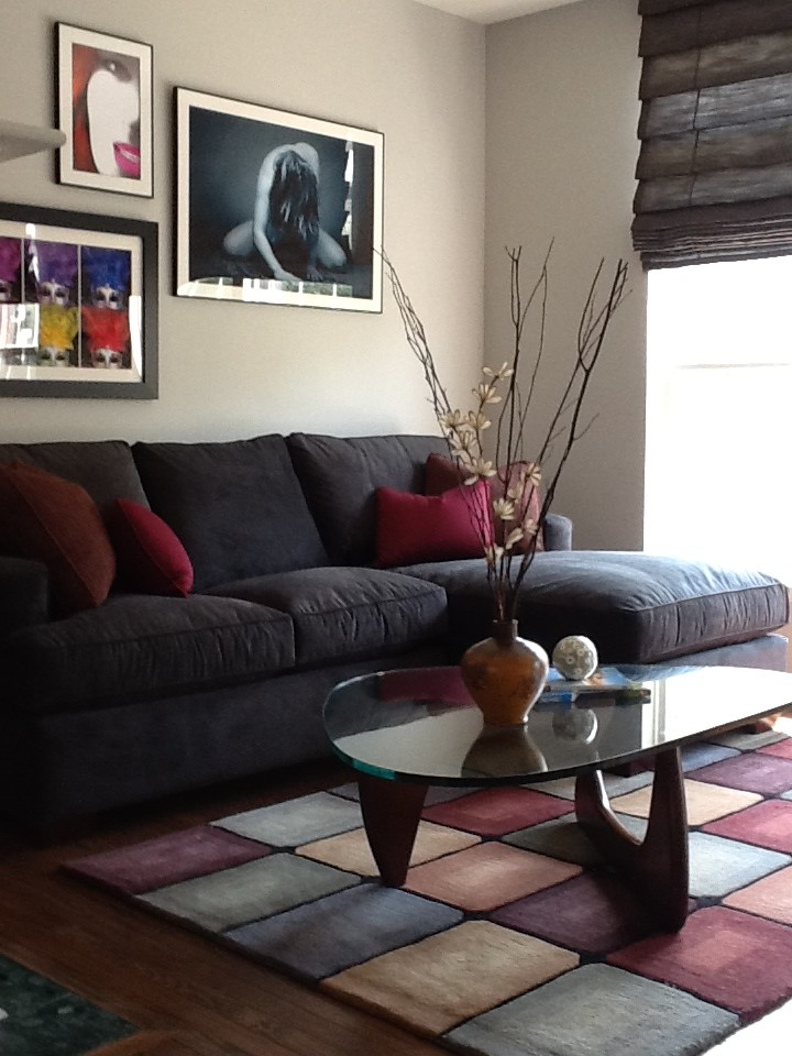 Sectionals for Small Spaces Living Room Contemporary with Artwork Bonnie Peet Connie