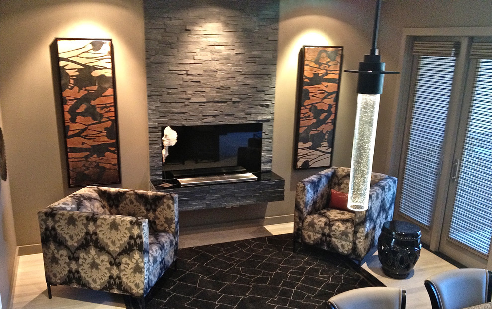 Seeded Glass Pendant Lights Living Room Contemporary with Artwork Arwork Bio Ethanol Black