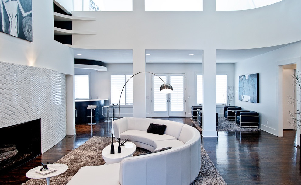 Semi Circle Couch Living Room Contemporary with Airy Room Chrome Floor1