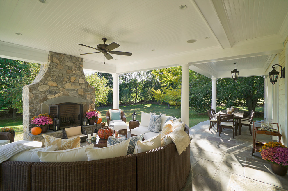 semi circle couch Porch Traditional with backyard bead board ceiling
