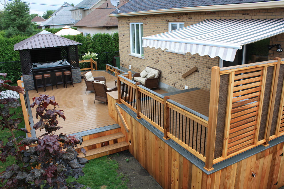 Semi Privacy Fence Deck Contemporary with Bois Traite Cedar Deck