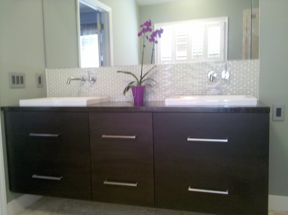 Semi Recessed Sink Bathroom Modern with None 