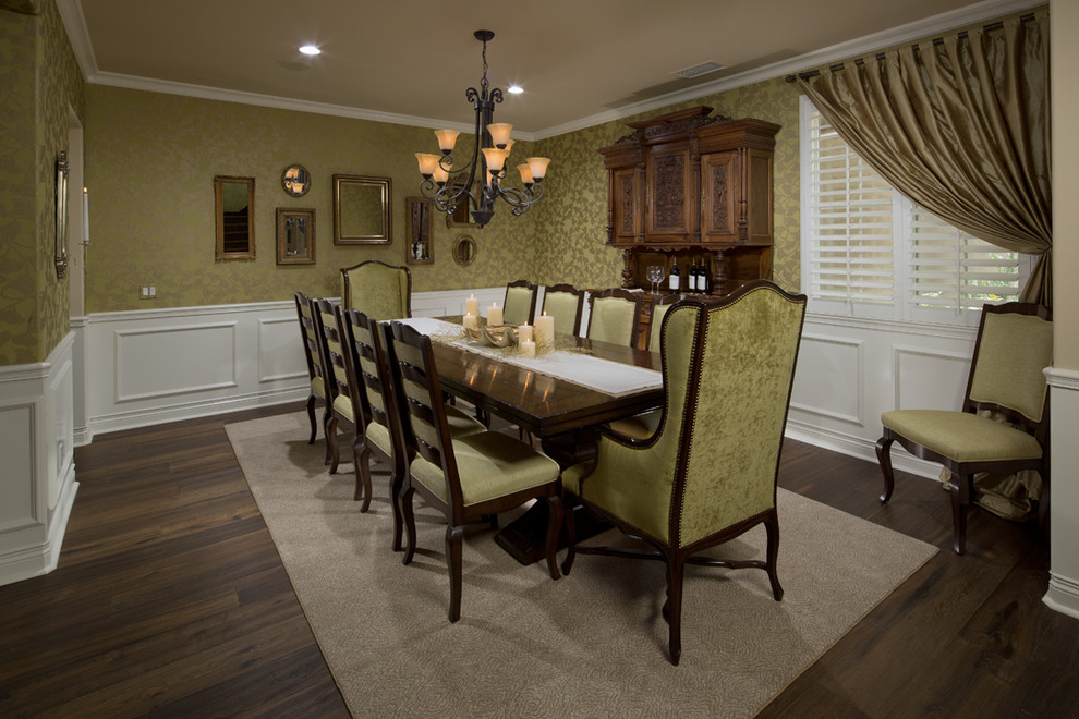 Shadow Box Moulding Dining Room Traditional with Antique Mirrors Dining Room