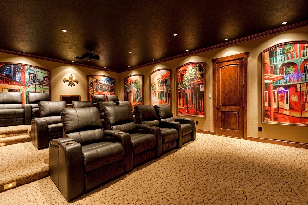 Shadow Box Moulding Home Theater Traditional with Arched Artwork Arched Frames
