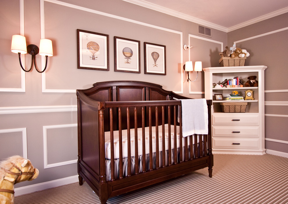 Shadow Box Moulding Nursery Traditional with Cabinets Carpet Chair Rail
