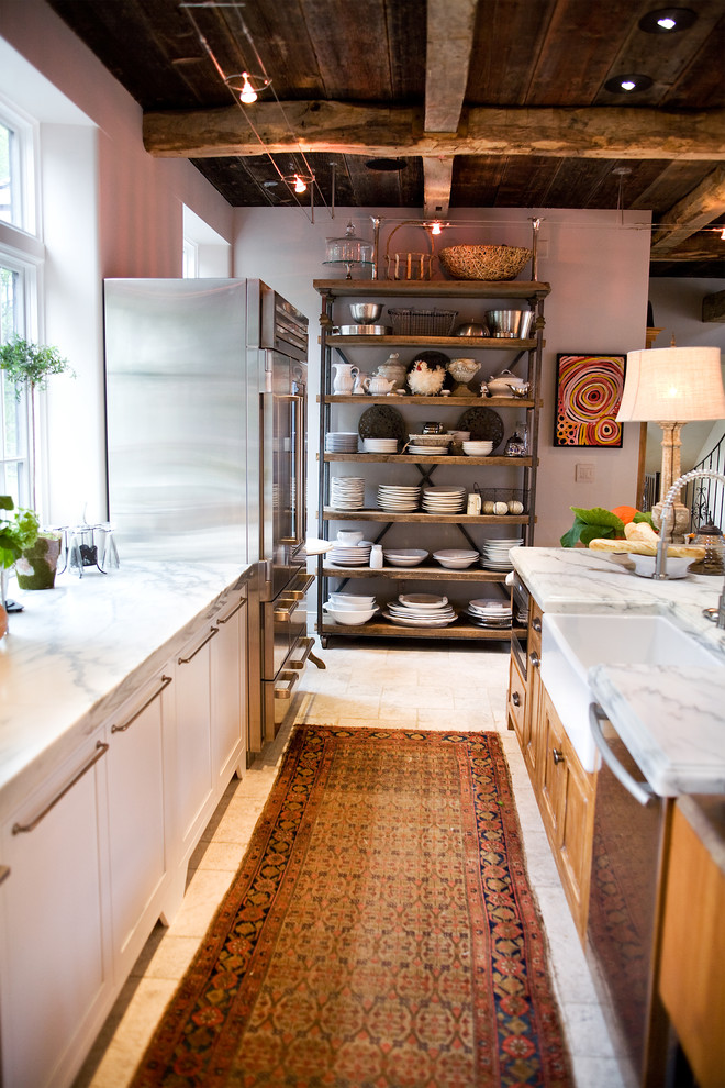 Shaker Style Door Kitchen Industrial with Baguette Cables Carpet Runner