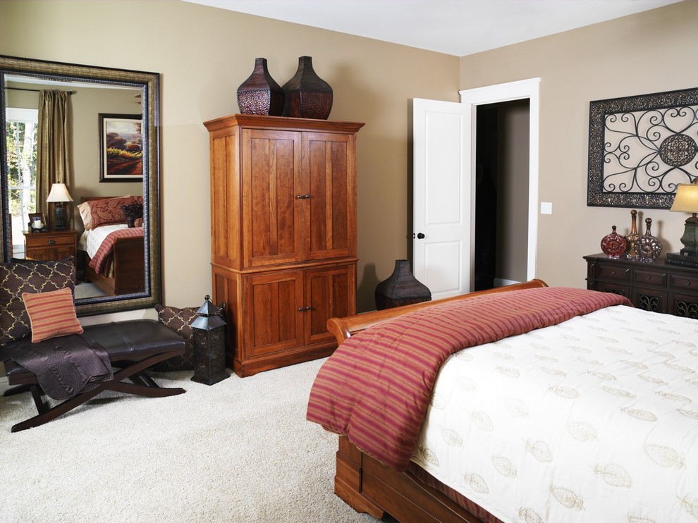 Shaker Style Furniture Bedroom Traditional with Armoire Beige Wall Iron