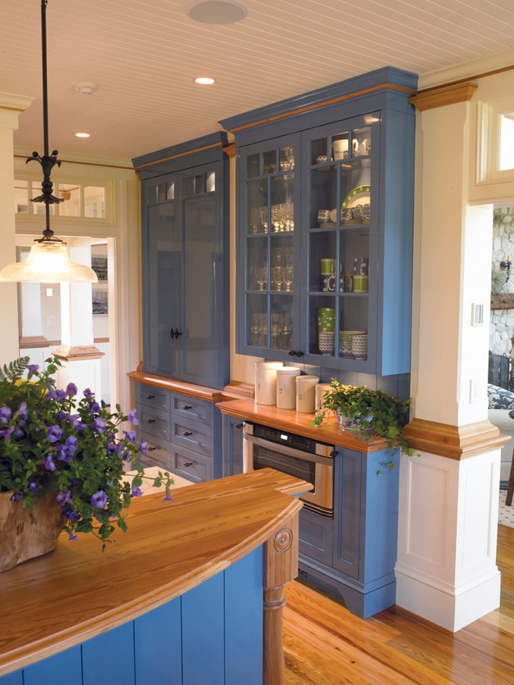 Shallow Kitchen Cabinets Kitchen Traditional with Architectural Millwork Beadboard Blue