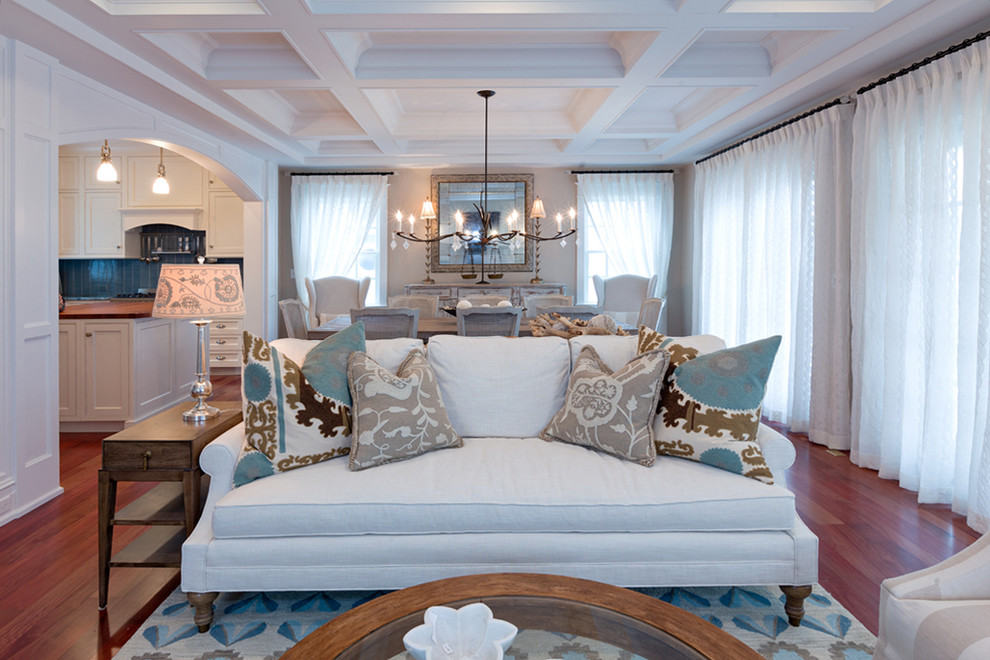Sheer White Curtains Living Room Beach with Arched Doorway Beach Living