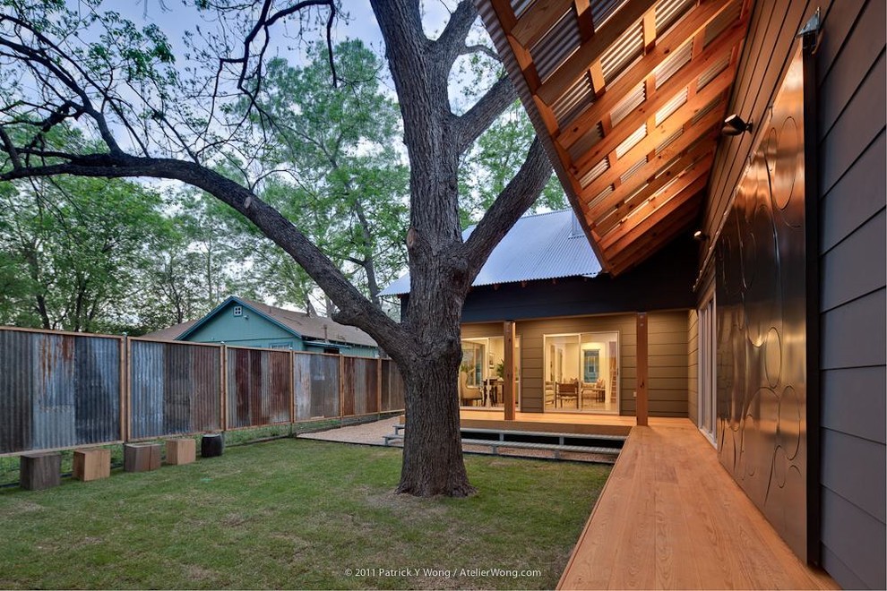 Sheet Metal Fence Landscape Contemporary with None 