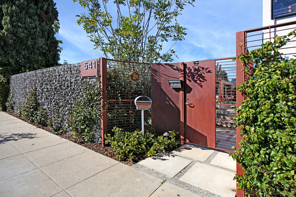 Sheet Metal Fence Panels Landscape Contemporary with Concrete Fence Gate House