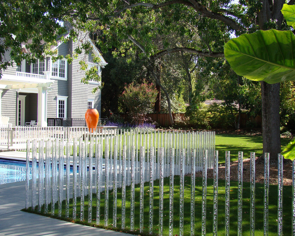 Sheet Metal Fence Panels Landscape Traditional with Acrylic Rods Glass Rods