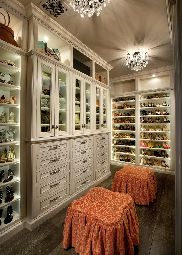 Shoe Closet Ideas Closet Traditional with Crown Molding Crystal Chandelier