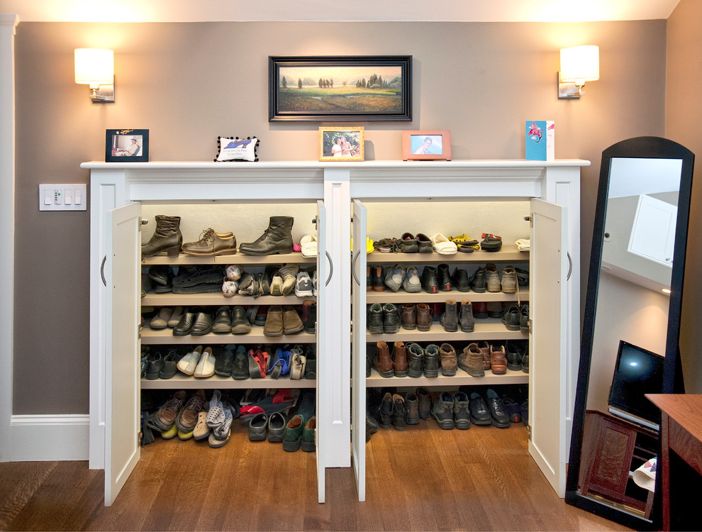 Shoe Storage Ottoman Closet Traditional with Boots Bow Pulls Built In