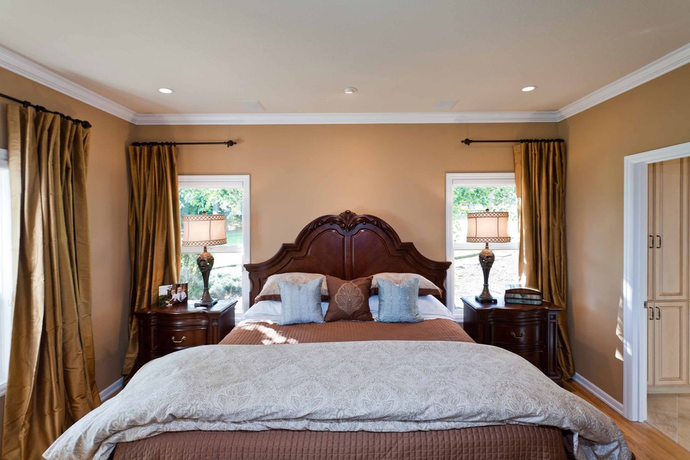 Short Curtain Rods for Panels Bedroom Traditional with Bedside Table Ceiling Lighting