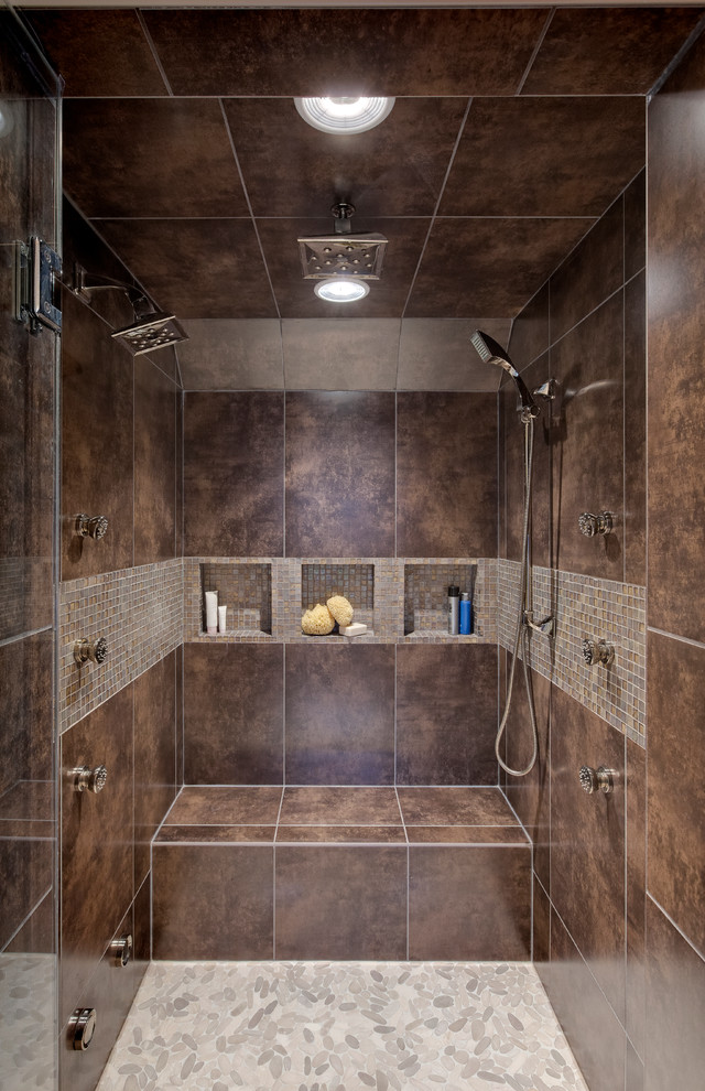 Shower Bench Ideas Bathroom Contemporary with Bath Design Chicago Brown