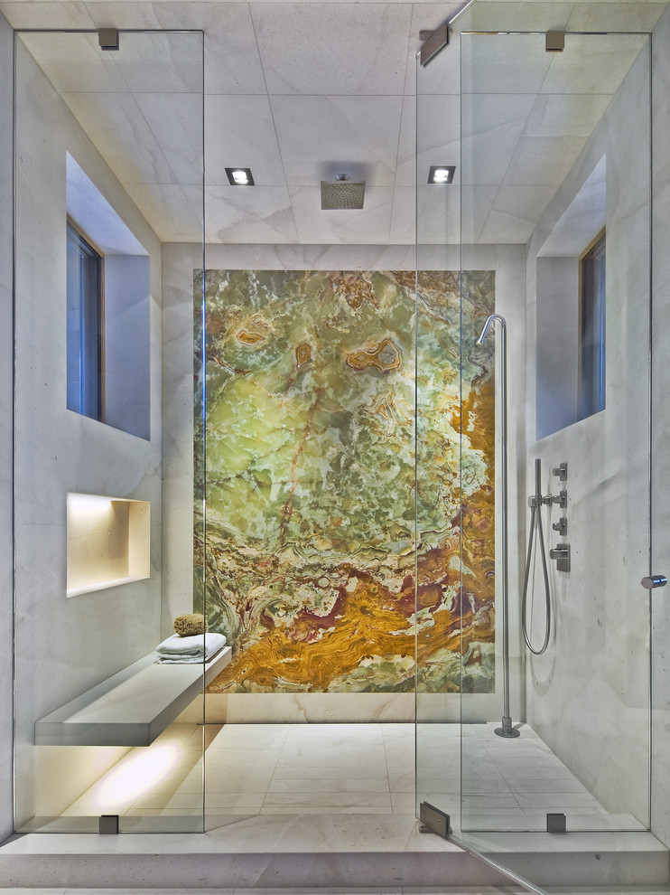 Shower Remodel Pictures Bathroom Contemporary with Alcove Glass Panel Marble