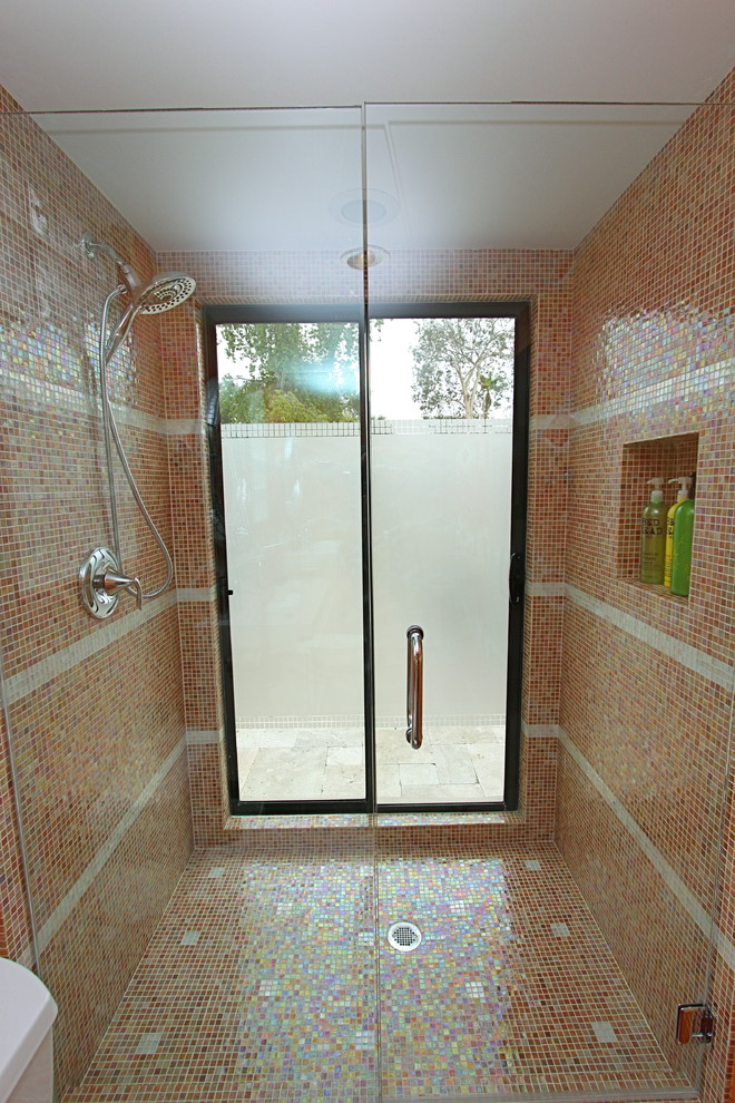 Shower Shampoo Holder Bathroom Contemporary with Contemporary Custom Glass Tile