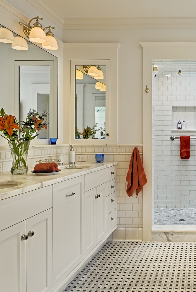 Shower Soap Dish Bathroom Traditional with Bathroom Mirror Crown Molding